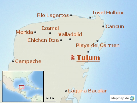 Tulum – Mayan temple on the palm beach